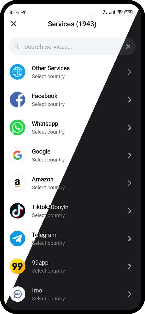 ReceberSMS app screen